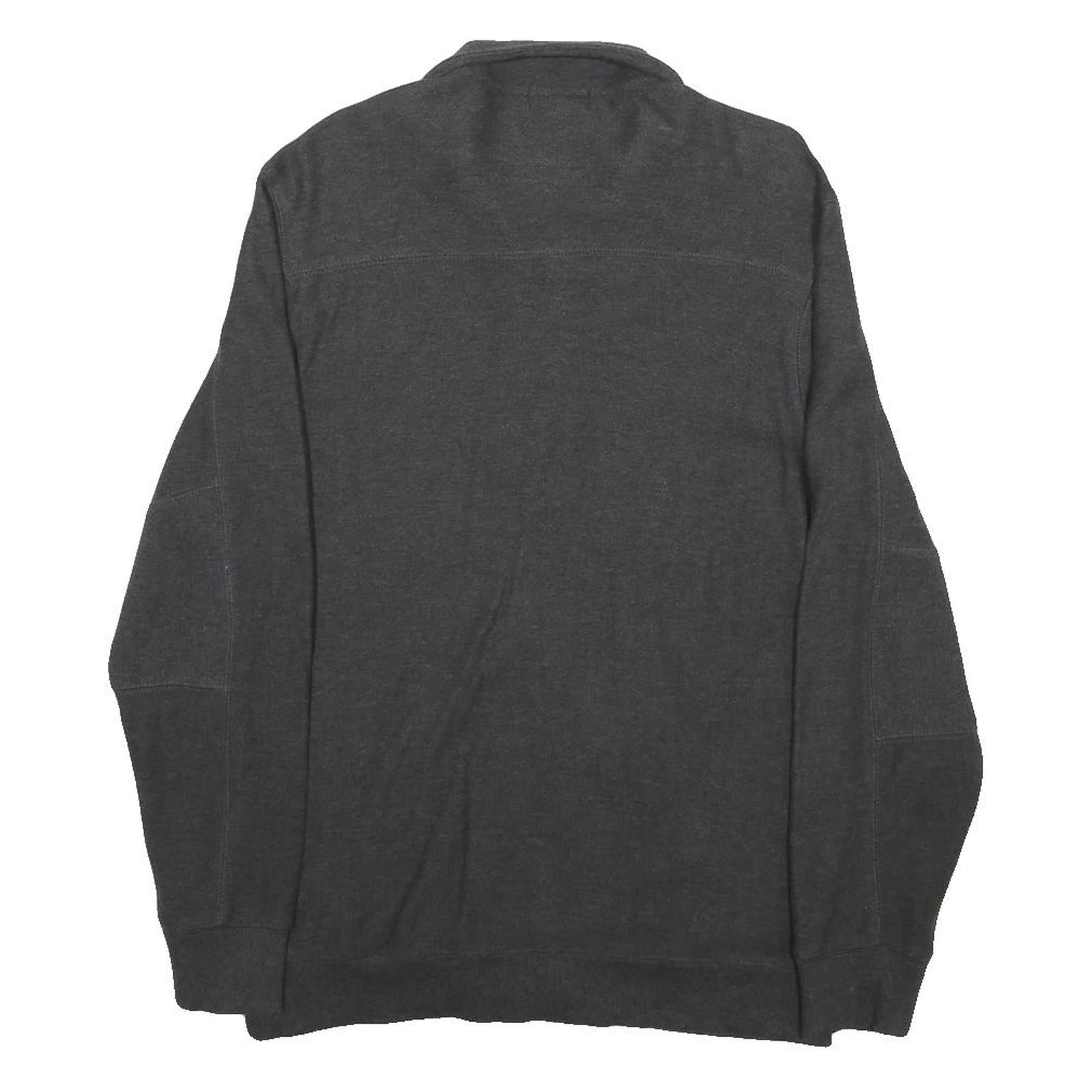 CALVIN KLEIN Mens Grey Zip Jacket S Cotton Casual Lightweight Plain Smart