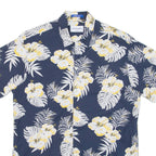 JACK & JONES Mens Hawaiian Shirt Blue Floral S