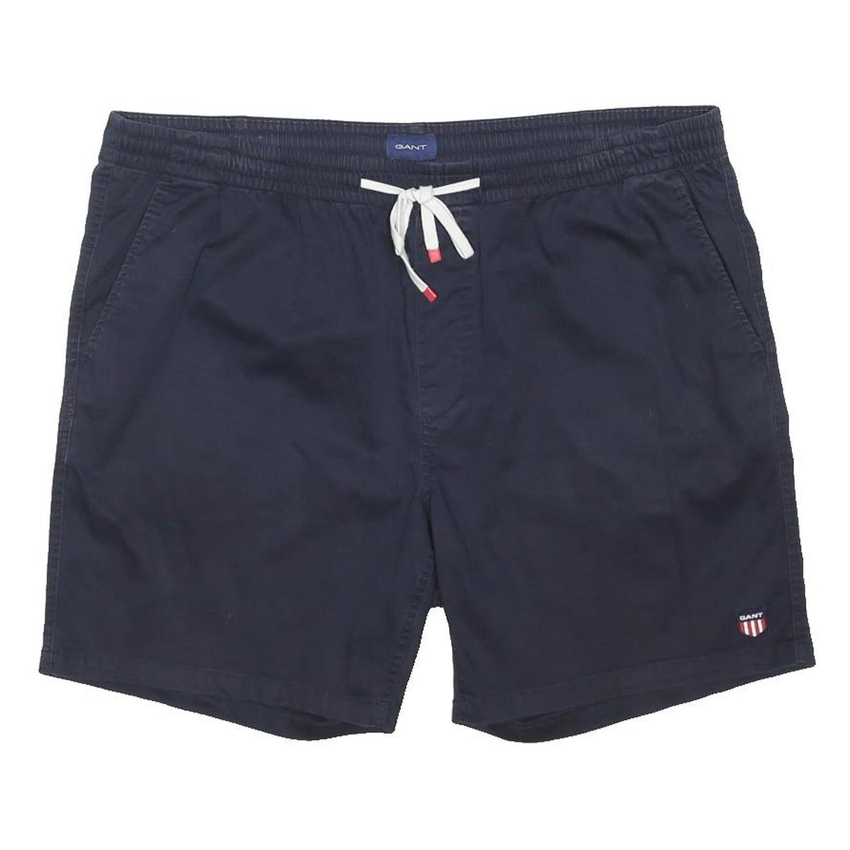 GANT Mens Shorts Navy Blue Casual Plain 2XL W40 Cotton Blend Drawstring Waist