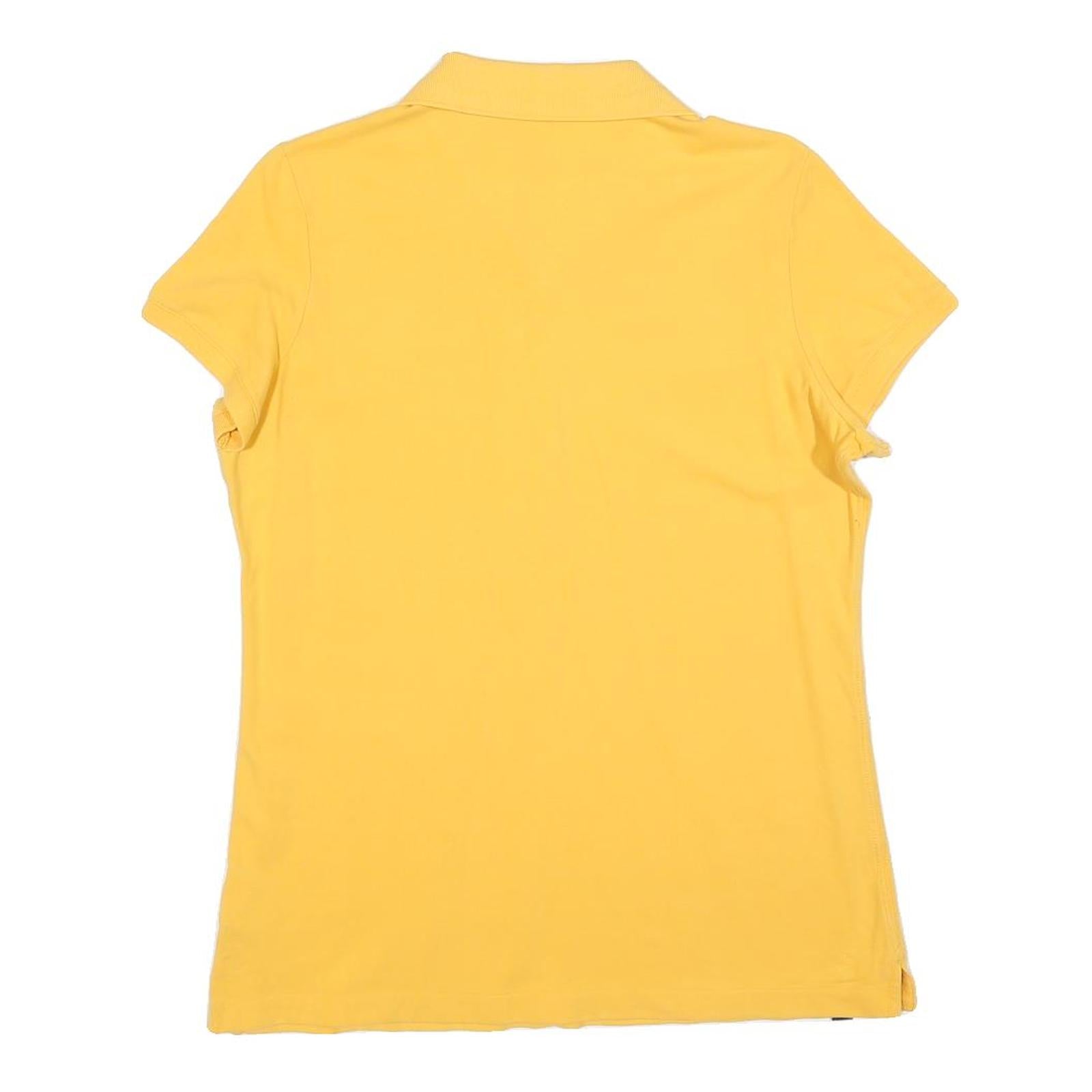 NIKE Womens Yellow Polo Shirt XL Cotton Blend Short Sleeve Plain Casual Summer