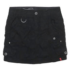 ESPRIT Womens Black Cotton Cargo Mini Skirt UK 6 Practical Pockets Casual Fit
