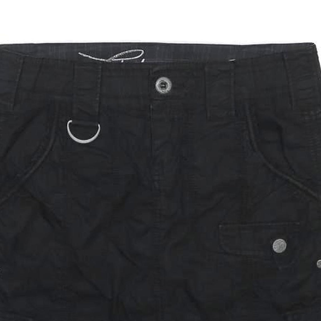 ESPRIT Womens Black Cotton Cargo Mini Skirt UK 6 Practical Pockets Casual Fit