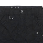 ESPRIT Womens Black Cotton Cargo Mini Skirt UK 6 Practical Pockets Casual Fit