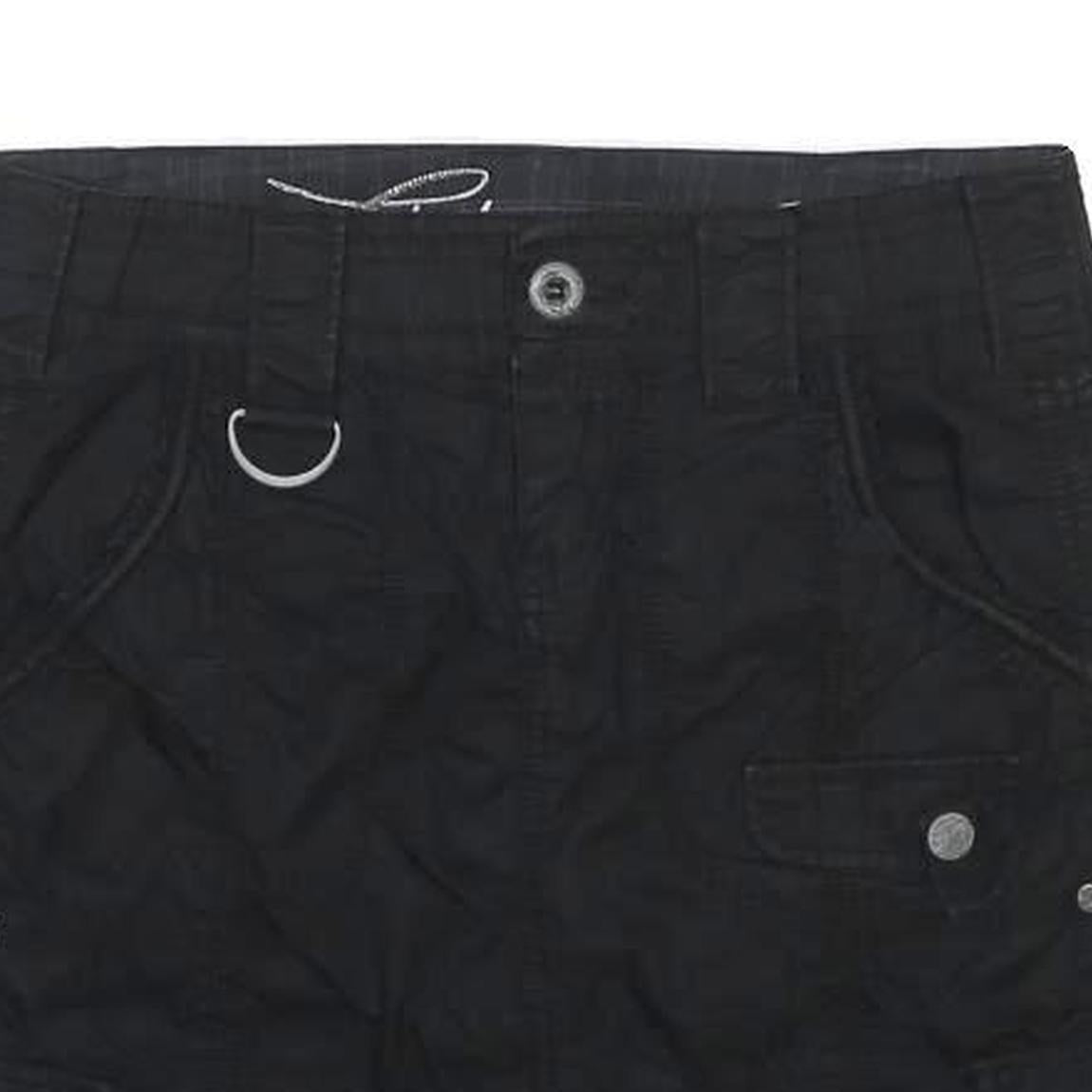 ESPRIT Womens Black Cotton Cargo Mini Skirt UK 6 Practical Pockets Casual Fit