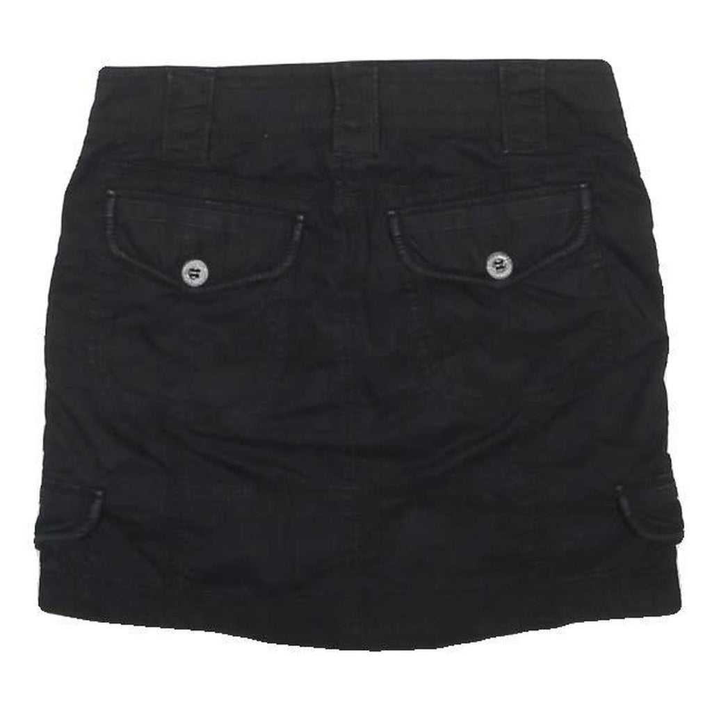 ESPRIT Womens Black Cotton Cargo Mini Skirt UK 6 Practical Pockets Casual Fit