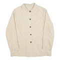 CANDA Womens Cream Button Jacket L Polyester Plain Lightweight Outerwear