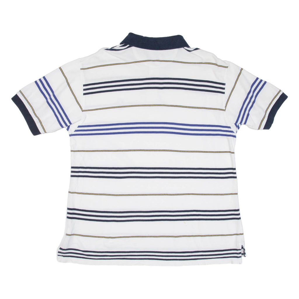 CHAPS RALPH LAUREN Mens Polo Shirt White Striped M