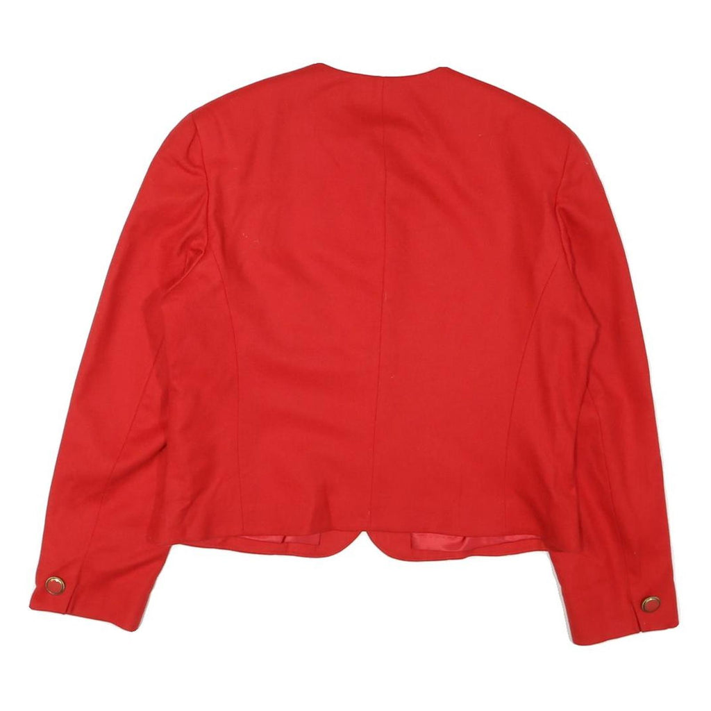 PENDLETON Womens Red Wool Jacket M Classic Tailored Plain Elegant Zip Closure