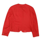 PENDLETON Womens Red Wool Jacket M Classic Tailored Plain Elegant Zip Closure