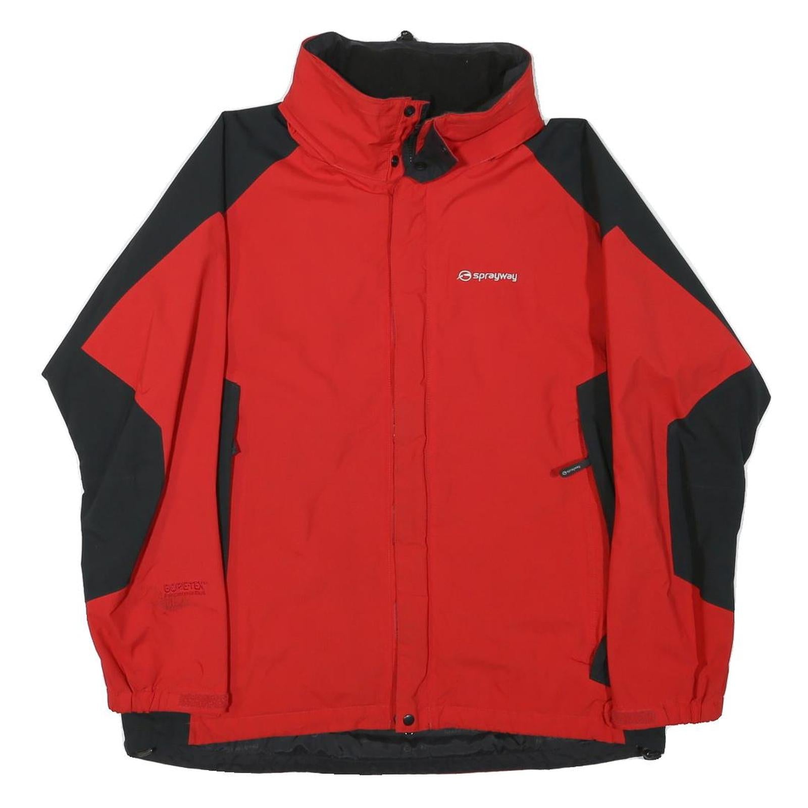 SPRAYWAY Mens Red & Black Outdoor Jacket S Polyester Blend Zip Comfort Style