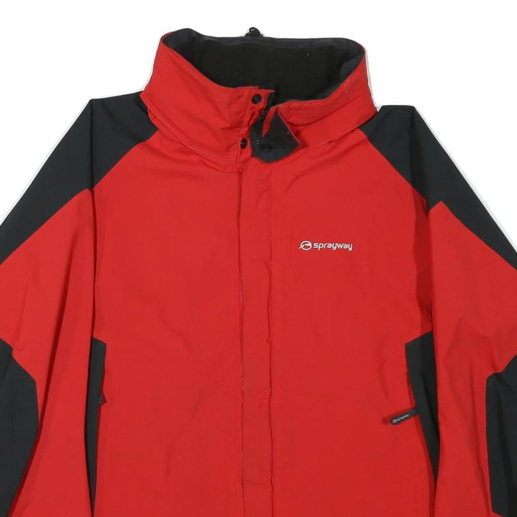 SPRAYWAY Mens Red & Black Outdoor Jacket S Polyester Blend Zip Comfort Style