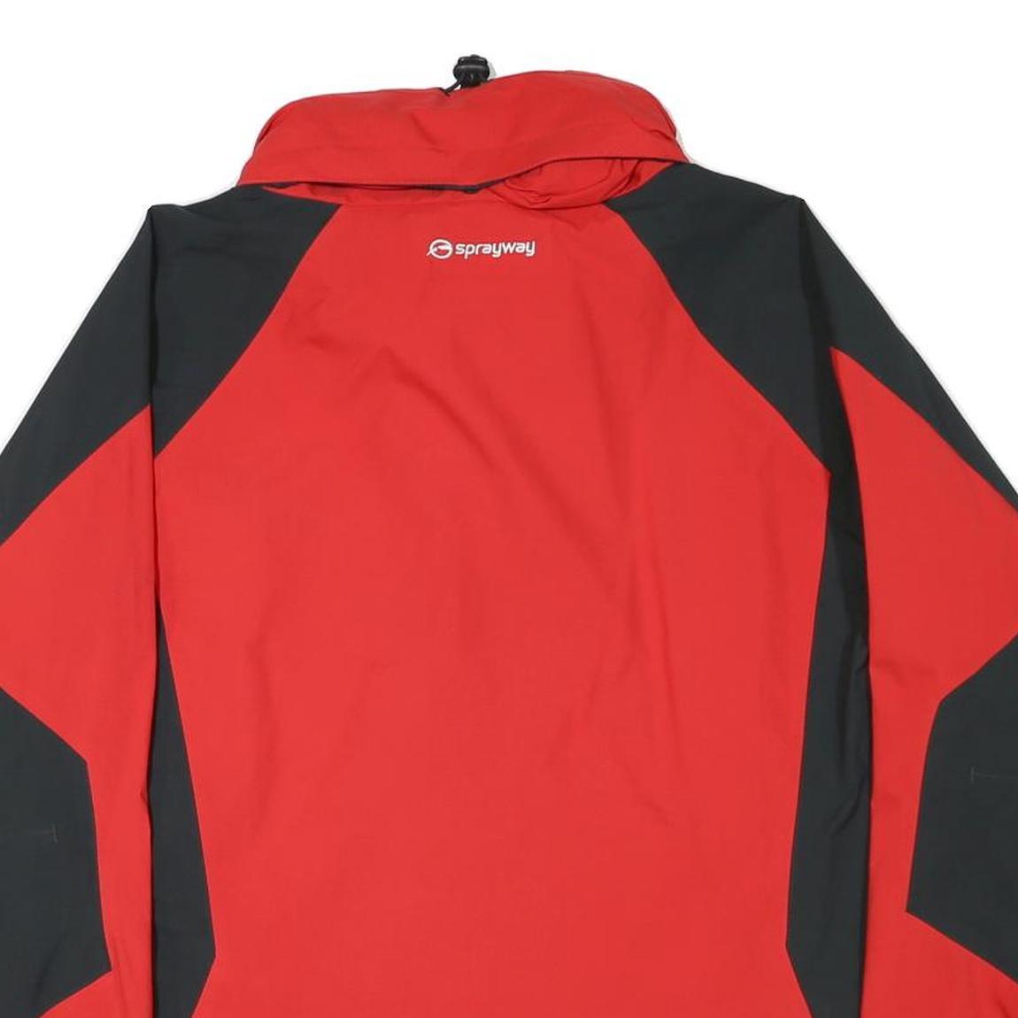 SPRAYWAY Mens Red & Black Outdoor Jacket S Polyester Blend Zip Comfort Style