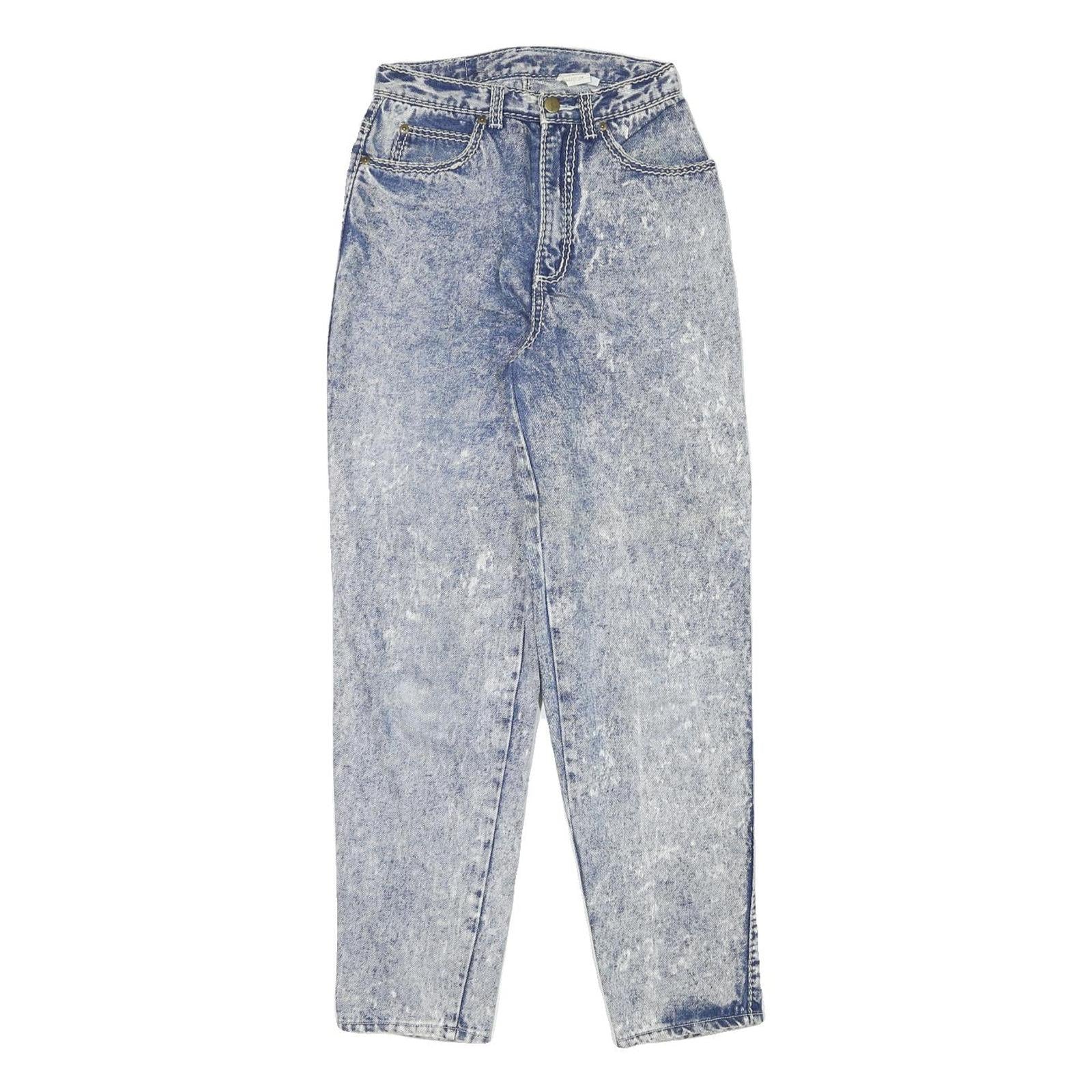 NORWISS Womens Jeans Blue Relaxed Straight Denim Light W23 L28 Acid Wash Stylish