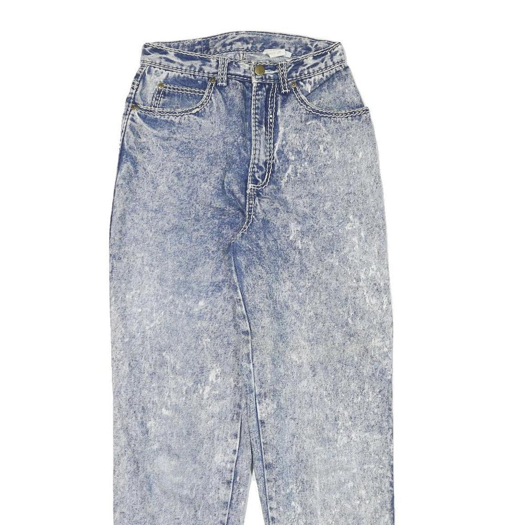 NORWISS Womens Jeans Blue Relaxed Straight Denim Light W23 L28 Acid Wash Stylish