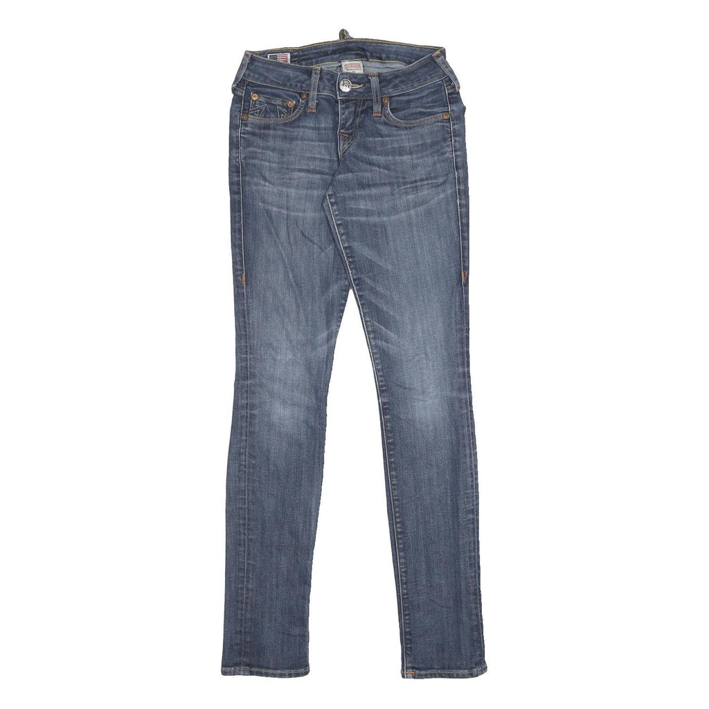 TRUE RELIGION Womens Slim Blue Denim Slim Jeans W24 L32 Classic Zip