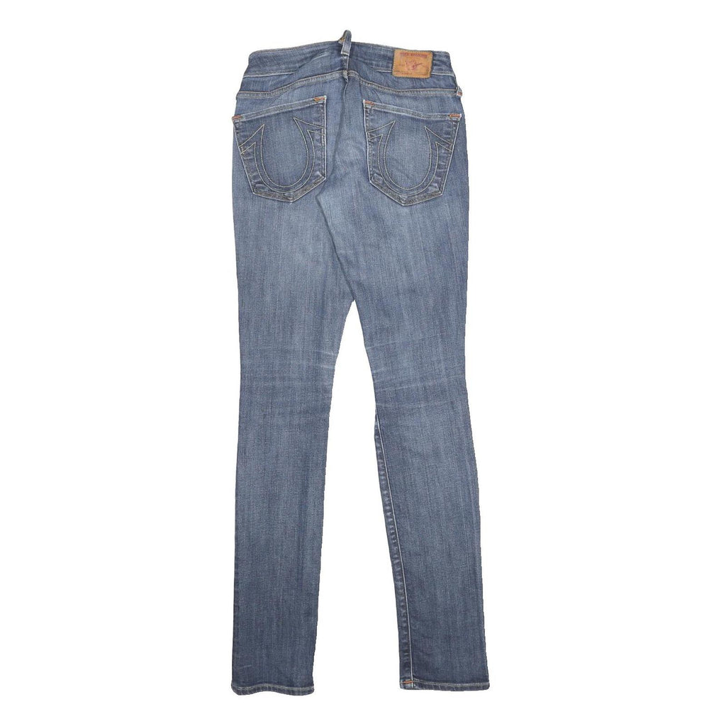 TRUE RELIGION Womens Slim Blue Denim Slim Jeans W24 L32 Classic Zip