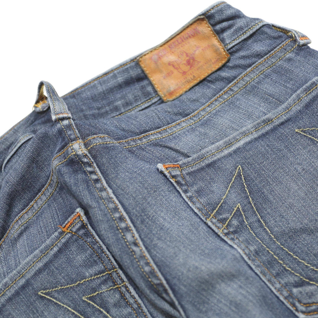 TRUE RELIGION Womens Slim Blue Denim Slim Jeans W24 L32 Classic Zip