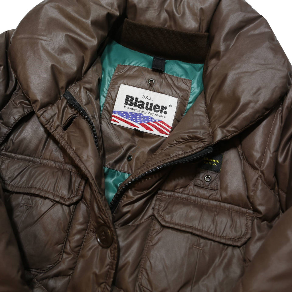 EDDIE BAUER Womens Brown Puffer Coat L Nylon Woven Plain Zip Relaxed Fit Winter