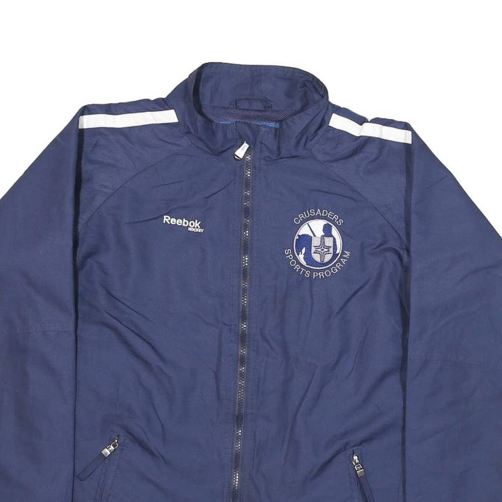 REEBOK Mens Blue & White Crusaders Sports Program Track Jacket XL Polyester