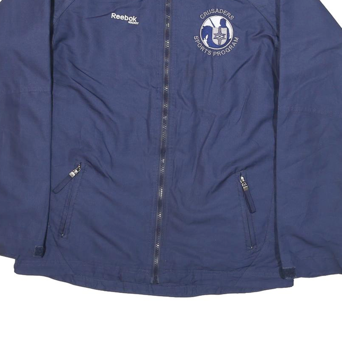 REEBOK Mens Blue & White Crusaders Sports Program Track Jacket XL Polyester