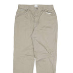 CALVIN KLEIN Womens Relaxed Beige Cotton Blend Zip Trousers W32 L30 Casual Wear