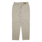 CALVIN KLEIN Womens Relaxed Beige Cotton Blend Zip Trousers W32 L30 Casual Wear