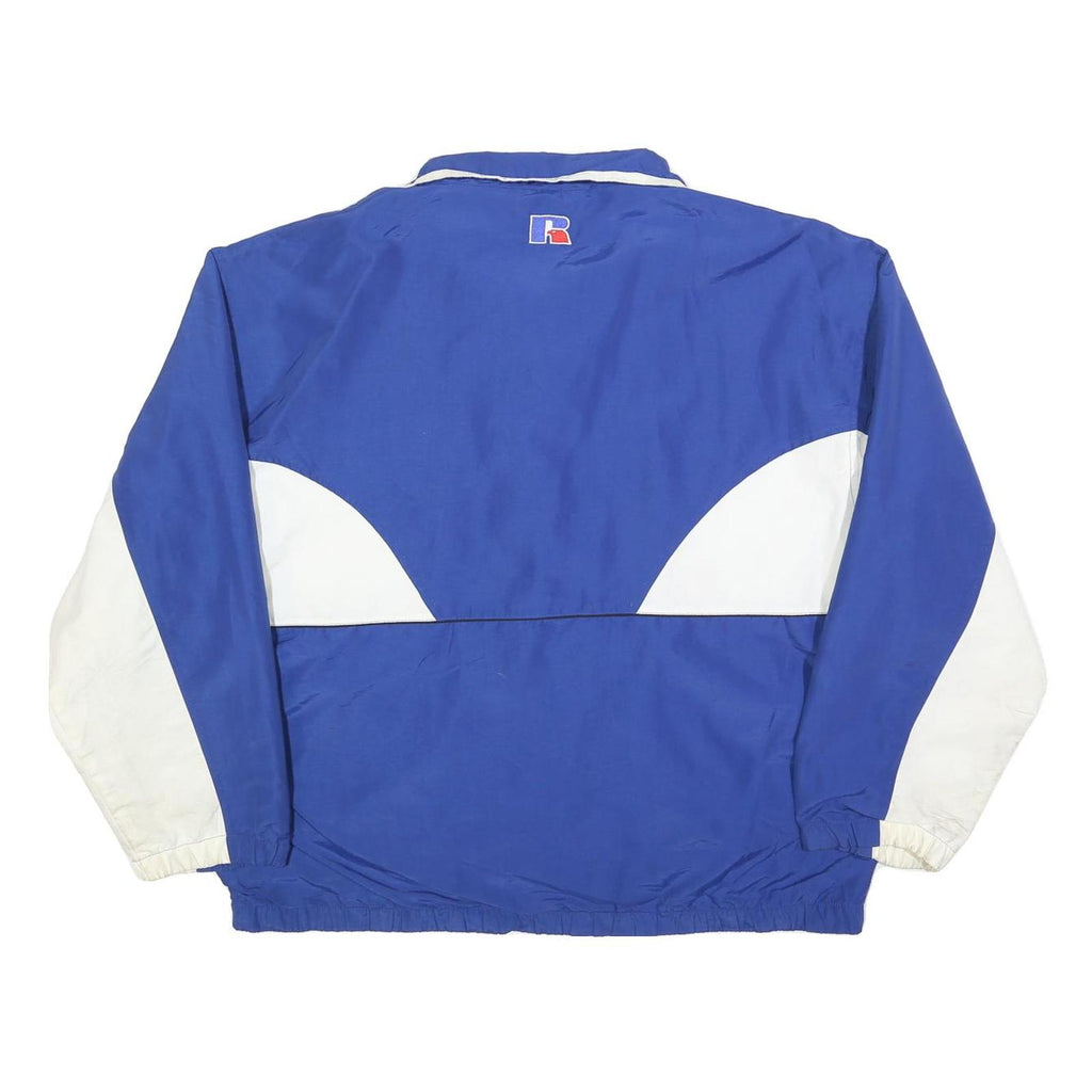RUSSELL ATHLETIC Mens Blue & White Basketball Coach Zip Nylon Jacket L