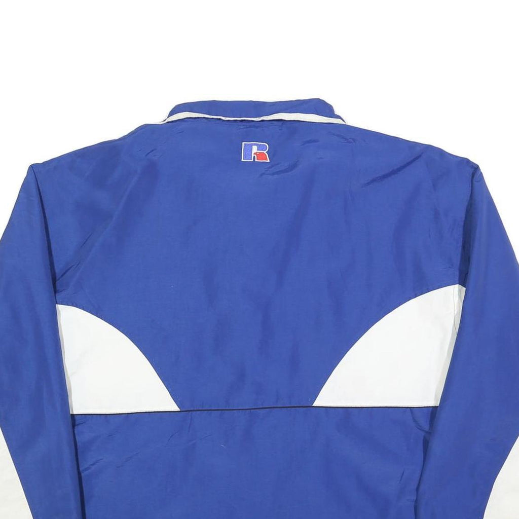 RUSSELL ATHLETIC Mens Blue & White Basketball Coach Zip Nylon Jacket L
