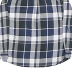 CHAPS Mens Blue & Grey Cotton Blend Check Shirt XL Casual Long Sleeve Button