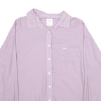 LEE Womens Lilac Plain Shirt XS Lightweight Casual Long Sleeve Button Pocket