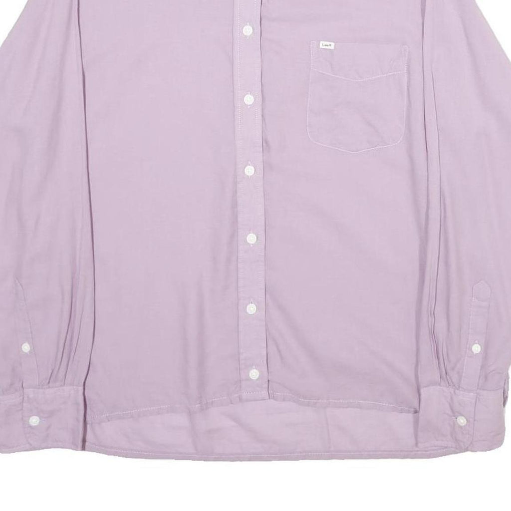 LEE Womens Lilac Plain Shirt XS Lightweight Casual Long Sleeve Button Pocket