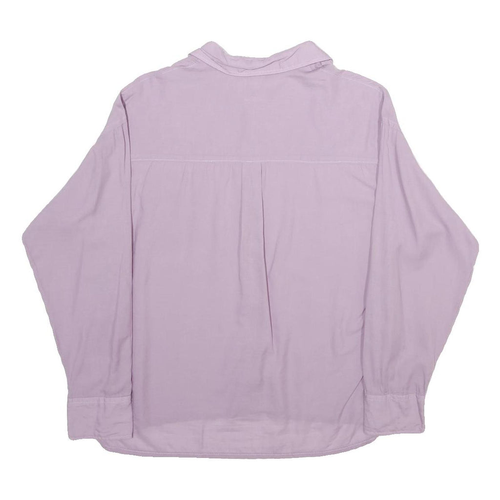 LEE Womens Lilac Plain Shirt XS Lightweight Casual Long Sleeve Button Pocket