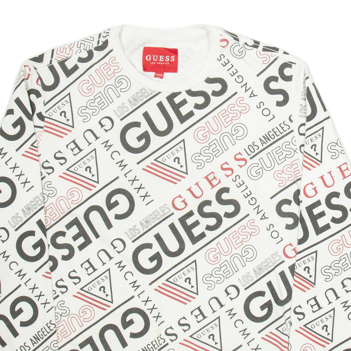 GUESS Mens Sweatshirt White M