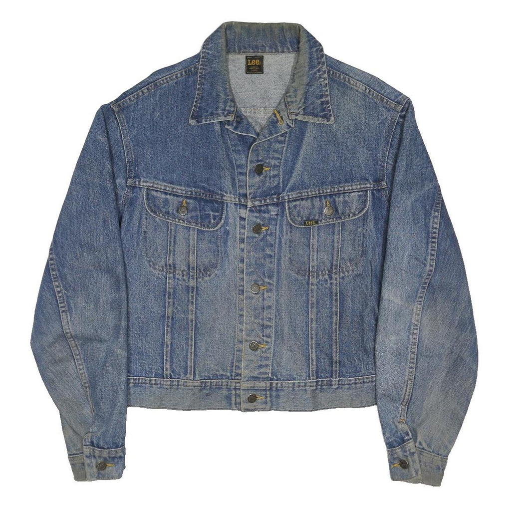 LEE Womens Blue Denim Jacket L Cotton Blend Button Closure Classic Fit Vintage