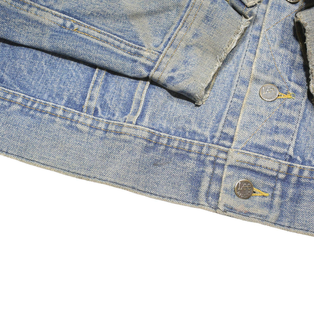 LEE Womens Blue Denim Jacket L Cotton Blend Button Closure Classic Fit Vintage