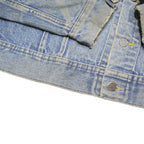 LEE Womens Blue Denim Jacket L Cotton Blend Button Closure Classic Fit Vintage