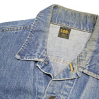 LEE Womens Blue Denim Jacket L Cotton Blend Button Closure Classic Fit Vintage