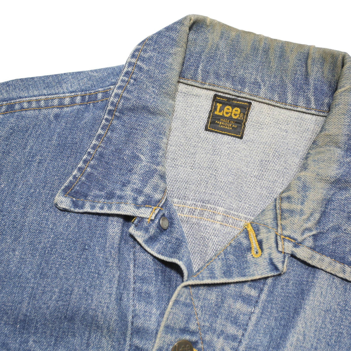LEE Womens Blue Denim Jacket L Cotton Blend Button Closure Classic Fit Vintage