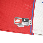 NIKE Mens Red & White Sixers Basketball Jersey L Sleeveless Crew Neck Number 3