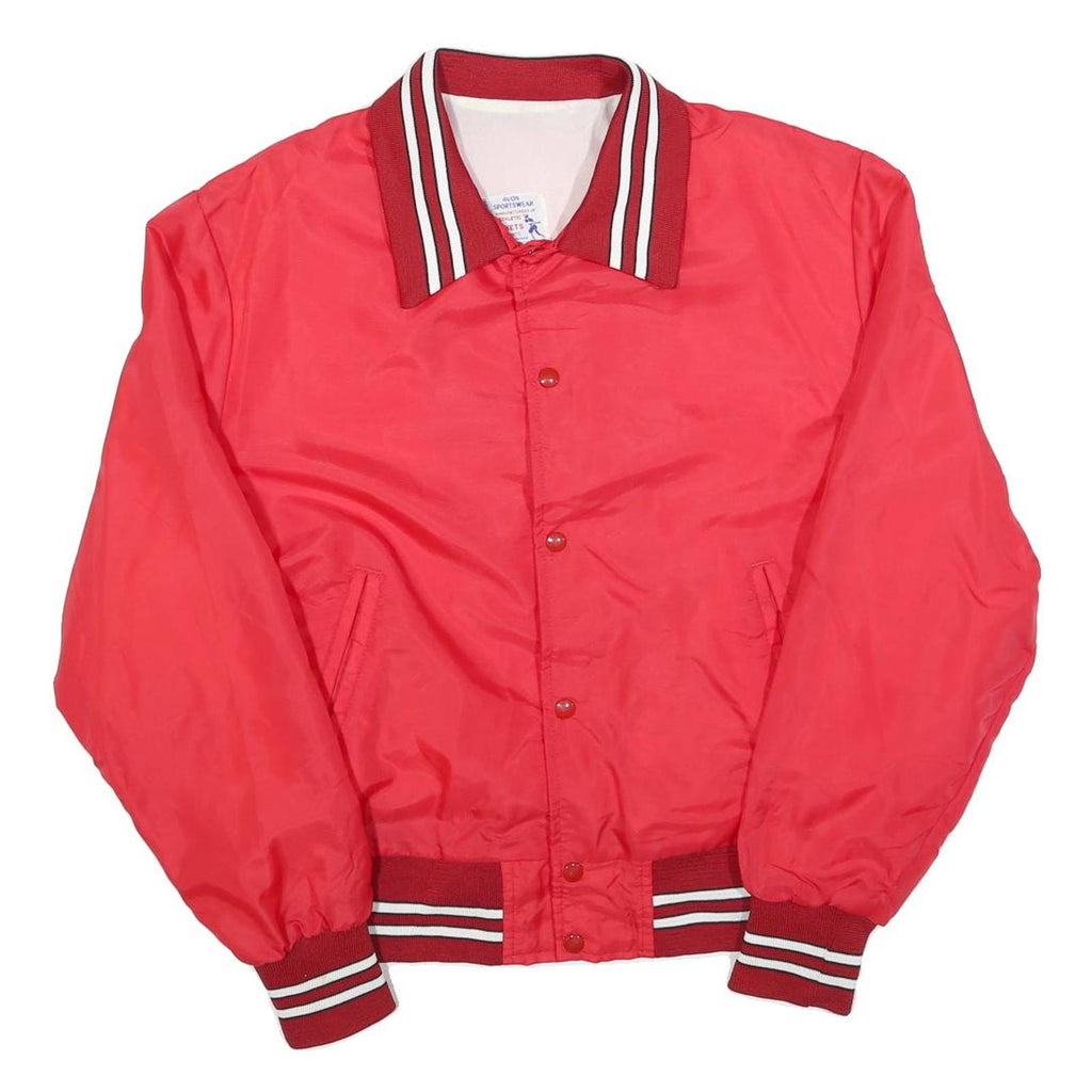 AVON SPORTSWEAR Mens Red Button Jacket L Polyester Plain Lightweight