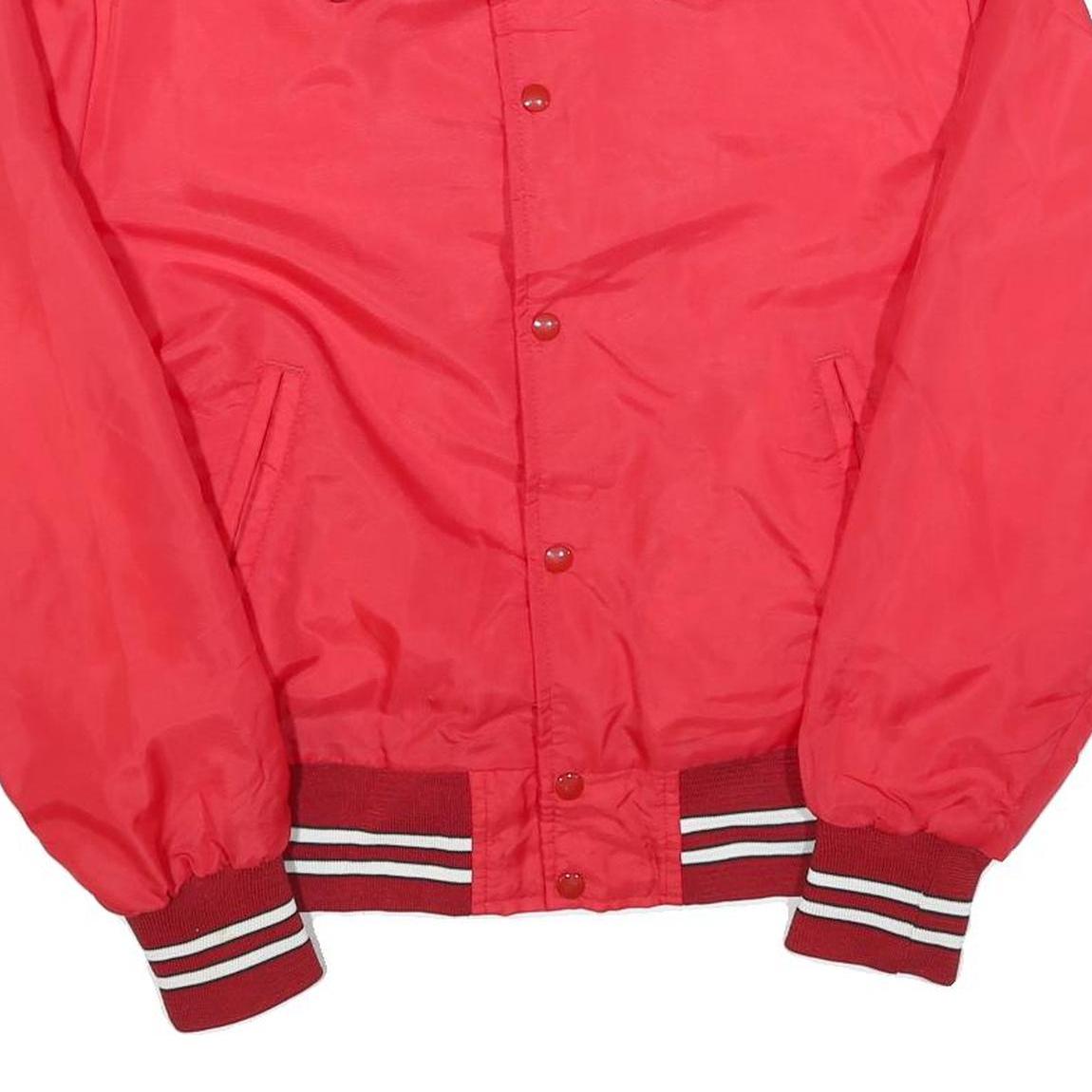 AVON SPORTSWEAR Mens Red Button Jacket L Polyester Plain Lightweight