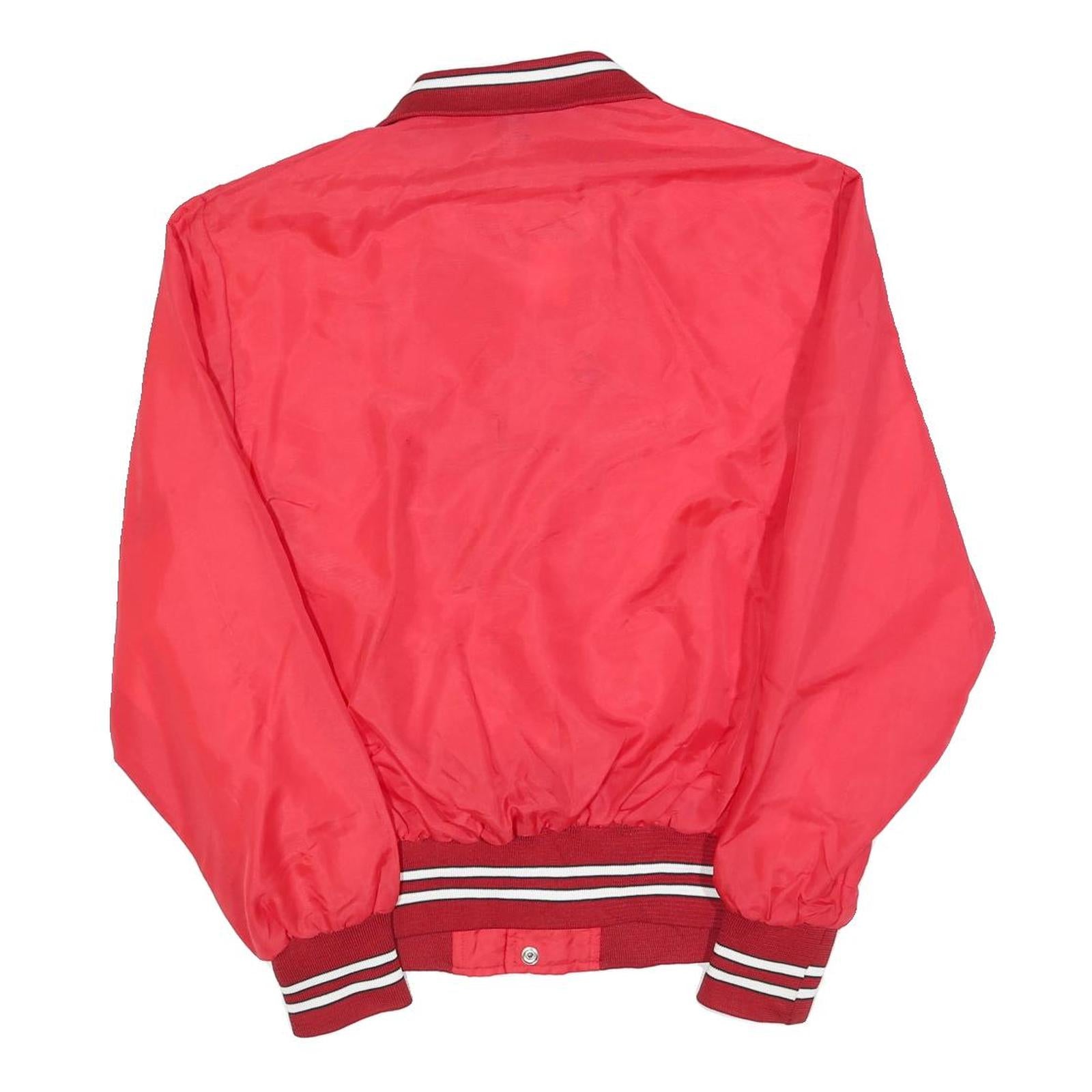 AVON SPORTSWEAR Mens Red Button Jacket L Polyester Plain Lightweight