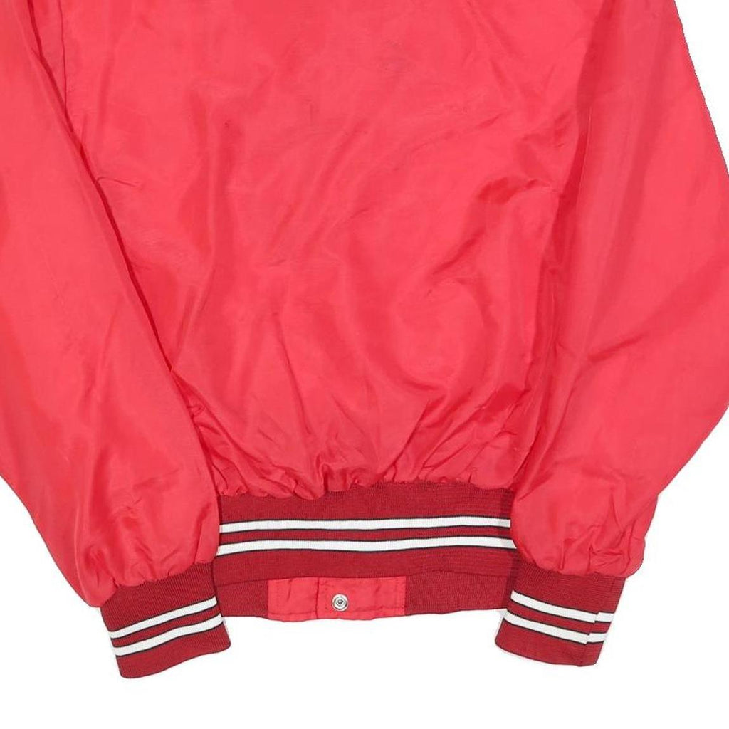 AVON SPORTSWEAR Mens Red Button Jacket L Polyester Plain Lightweight