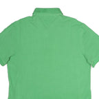 TOMMY HILFIGER Mens Green Polo Shirt L Cotton Short Sleeve Plain Classic