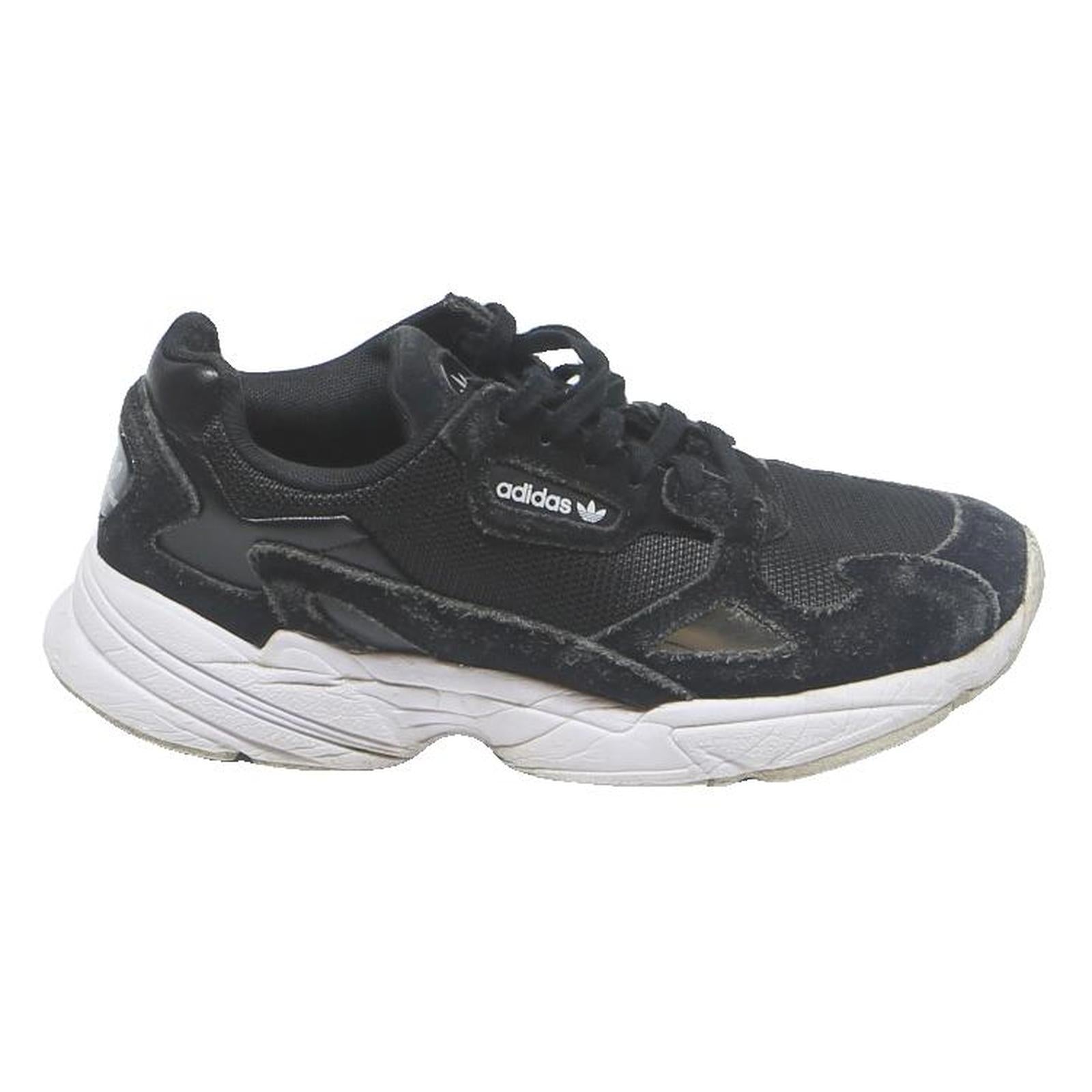 ADIDAS Falcon Womens Black Synthetic Trainers UK 4.5 Chunky Sport Casual