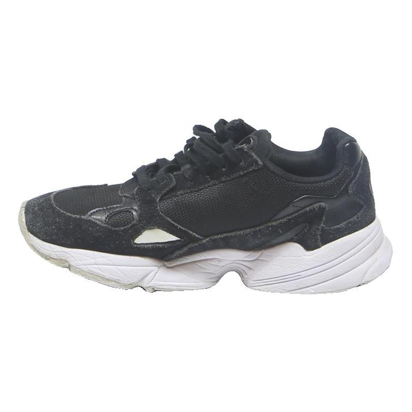 ADIDAS Falcon Womens Black Synthetic Trainers UK 4.5 Chunky Sport Casual