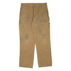 DICKIES Mens Regular Fit Straight Cotton Blend Jeans Beige W34 L32 Workwear