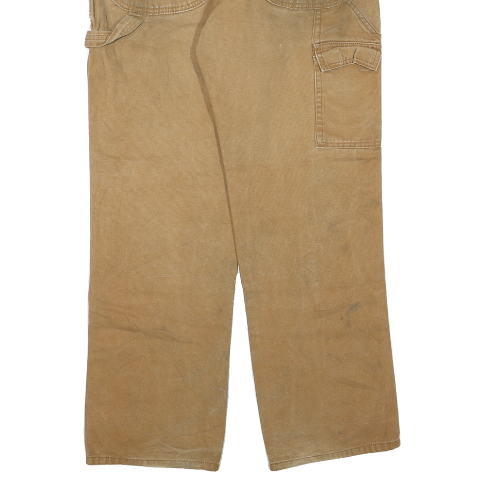 DICKIES Mens Regular Fit Straight Cotton Blend Jeans Beige W34 L32 Workwear