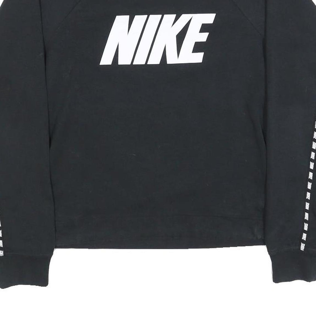 NIKE Mens Black Sweatshirt Crew Neck S Logo Graphic Athletic Casual Pullover