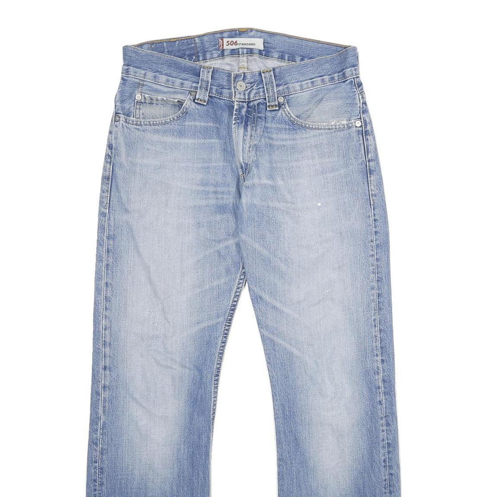 LEVI'S 506 Mens Jeans Blue Regular Straight Denim Medium W30 L34 Classic Fit